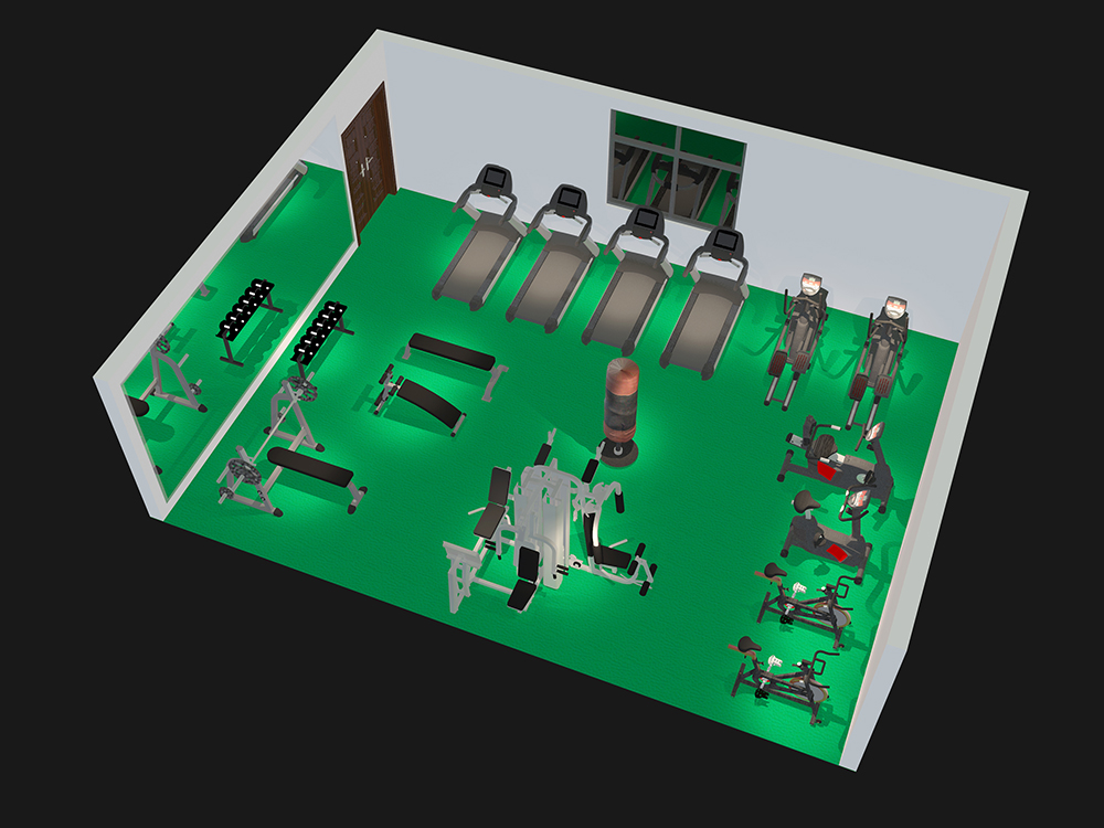 60㎡健身房策划效果图